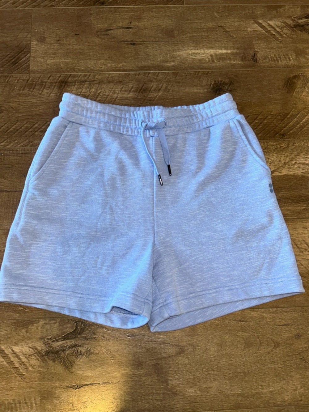 SWEATY BETTY SWEAT SHORTS SIZE SMALL LIGHT BLUE